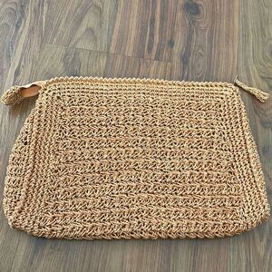 Gimbels department store vintage orange  crochet clutch